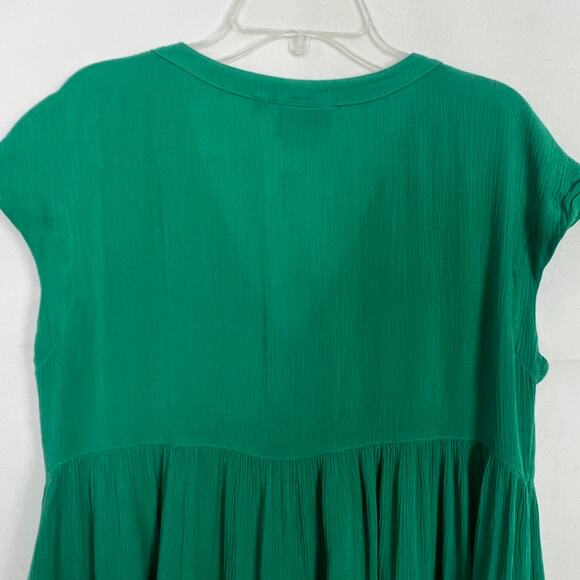 Vanessa Virginia Green Babydoll Long Line Top Size Small - Picture 6 of 10